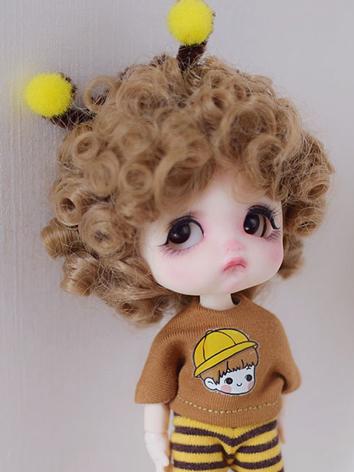 BJD Wig Boy Brown Curly Hair for SD/MSD/YOSD/1/8 Size Ball-jointed Doll