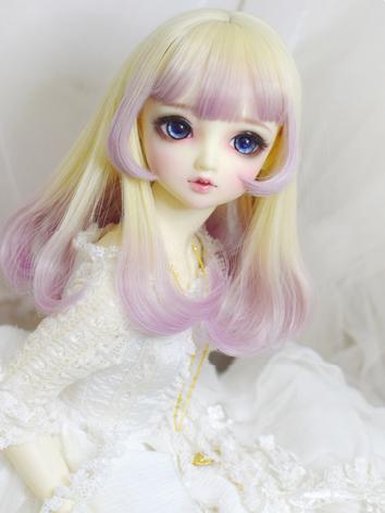 BJD Wig Girl Yellow&Purple Long Curly Hair for SD/MSD/YOSD Size Ball-jointed Doll