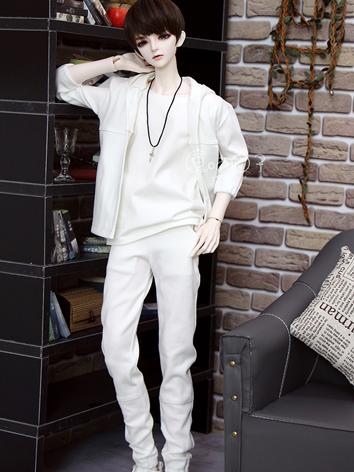 BJD Clothes Boy White Sports Set for 70cm/SD/MSD Ball-jointed Doll