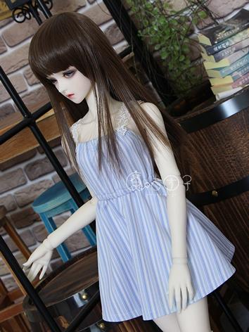 BJD Clothes Girl Blue Stripe Sundress for SD/MSD Ball-jointed Doll