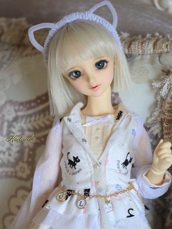 BJD 1/3 Wig Girl White Short Hair for SD Size Ball-jointed Doll