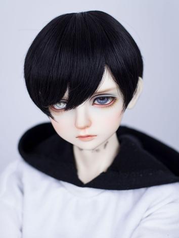 BJD Wig Boy Black Short Hair Wig for SD Size Ball-jointed Doll