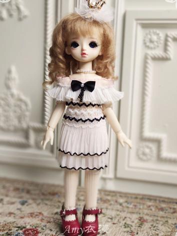 BJD Clothes Girl White Dress Suit for YOSD Ball-jointed Doll