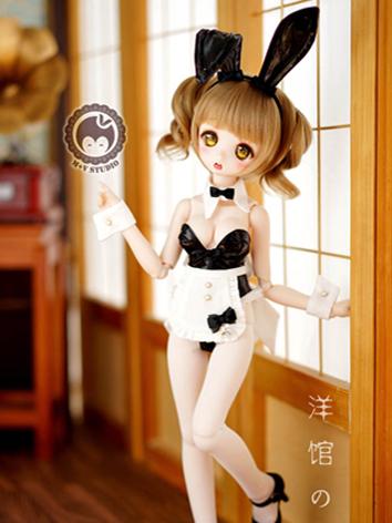 BJD Clothes Girl White/Black Sexy Rabbit Uniform for MDD Size Ball-jointed Doll