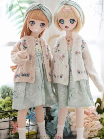 BJD Clothes Girl White/Beige Sweater for MSD/MDD Ball-jointed Doll 