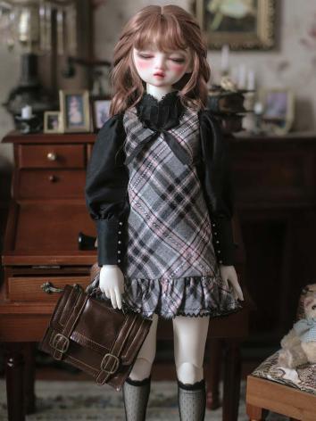 1/3 1/4 Clothes BJD Girl Black Silk Shirt and Sundress Set for SD/MSD Ball-jointed Doll