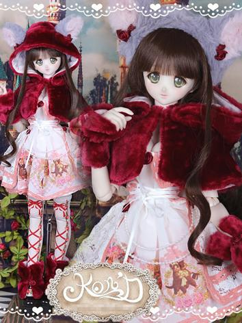 1/3 BJD Clothes Girl Red Dress Suit for SD/DD size Ball-jointed Doll