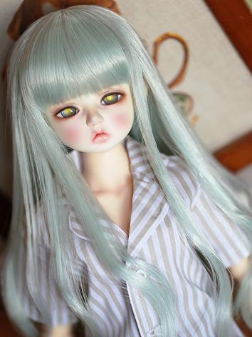 BJD Wig Girl Green Long Curly Hair for SD/MSD/YOSD Size Ball-jointed Doll