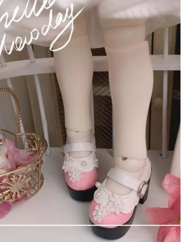 BJD Shoes Girl Pink High-heeled Shoes for MSD Size Ball-jointed Doll