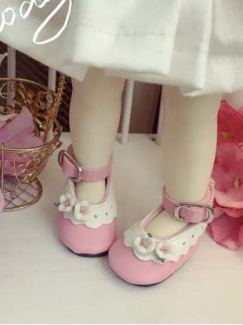 BJD Shoes Girl Pink Flat Shoes for YOSD Size Ball-jointed Doll