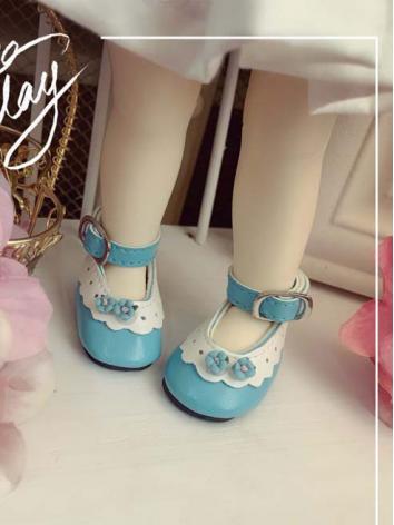 BJD Shoes Girl Blue Flat Shoes for YOSD Size Ball-jointed Doll
