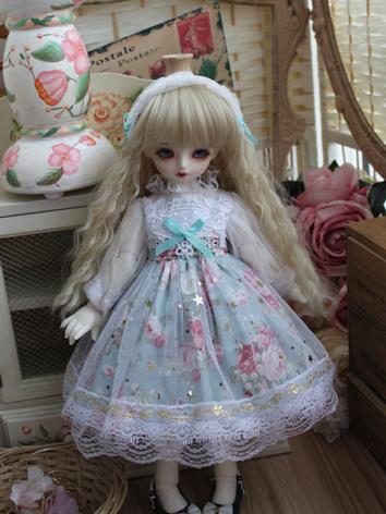BJD Clothes Girl Blue Western Style Dress for SD/MSD/YOSD/Blythe Size Ball-jointed Doll