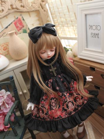 BJD Clothes Girl Black&Red Western Style Dress for MSD/YOSD/Blythe Size Ball-jointed Doll