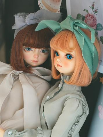 BJD Wig Girl Brown/Orange Short Hair for SD/MSD/YOSD Size Ball-jointed Doll