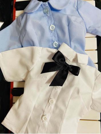 1/3 1/4 Girl Clothes White/Blue Short Sleeves Shirt for SD/MSD/DD Size Ball-jointed Doll