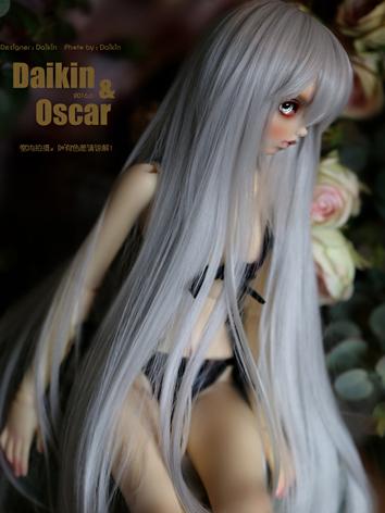 BJD Wig Girl Silver Long Curly Hair for SD/MSD Size Ball-jointed Doll
