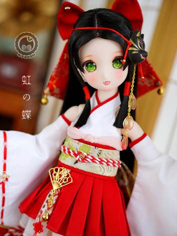 BJD Clothes Girl Red&White Top and Skirt Outfit for DD Size Ball-jointed Doll