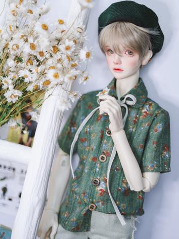BJD 1/4 1/3 70cm Clothes Green Printed Shirt A319 for MSD/SD/70cm Size Ball-jointed Doll