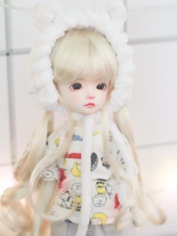 BJD Girl Wig Gold Long Curly Hair Wig for SD/MSD/YOSD 1/8 Size Ball-jointed Doll