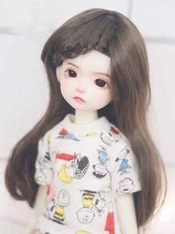 BJD Girl Wig Brown Long Curly Hair Wig for SD/MSD/YOSD Size Ball-jointed Doll