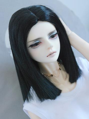 BJD Wig Girl Black Long Straight Hair Wig for SD/MSD Size Ball-jointed Doll