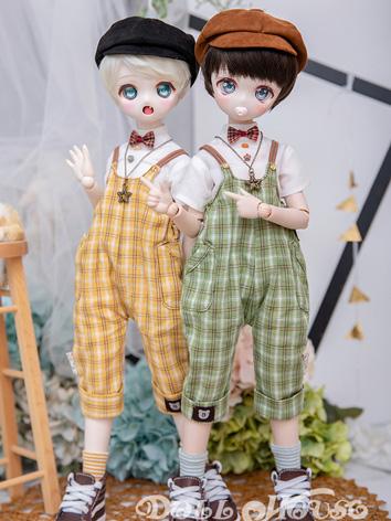 BJD Clothes Girl Yellow/Green T-shirt and Suspender Pants for MDD/MSD Ball-jointed Doll