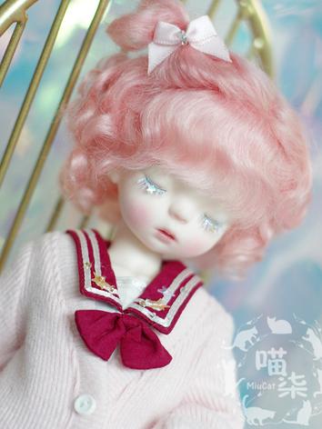 BJD Wig Girl Pink Wig Hair for YOSD Size Ball-jointed Doll