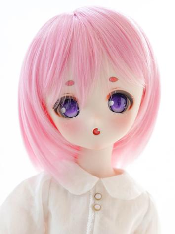 BJD Wig Girl Pink Short Hair for SD Size Ball-jointed Doll