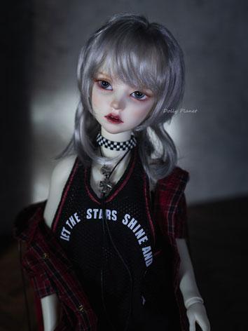 BJD Wig Girl Silver/Chocolate Hair Wig for SD/MSD Size Ball-jointed Doll