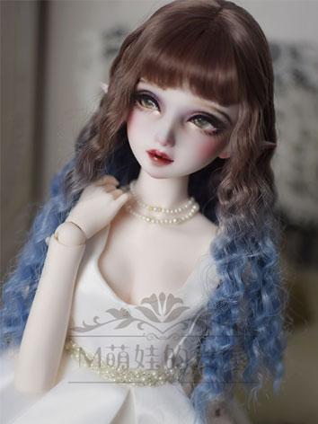 BJD Wig Girl Brown&Blue Long Curly Hair for SD/MSD/YOSD Size Ball-jointed Doll