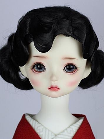 BJD Wig Girl Black/White/Silver Gray/Gold/Pink Styled Curl Hair for SD Size Ball-jointed Doll