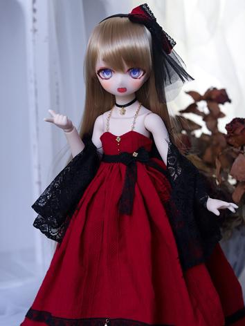 BJD Clothes Girl Red/Blue/Green Dress for MSD/MDD Size Ball-jointed Doll
