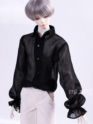 BJD Clothes Black Chiffon Shirt for MSD/SD/70cm Size Ball-jointed Doll