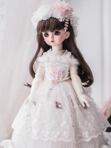 BJD Clothes Girl White Dress for YOSD/MSD/SD Size Ball-jointed Doll