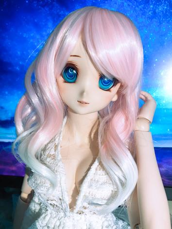 BJD Wig 1/3 Female Pink Long Curly Hair for SD Size Ball-jointed Doll