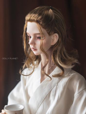 BJD Wig Boy Brown Long Curly Hair Wig for SD Size Ball-jointed Doll