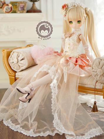 BJD Clothes Girl Pink Lace Dress for MSD/MDD Size Ball-jointed Doll