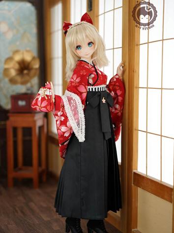 BJD Clothes Girl Kimono Set Outfit for SD/DD Size Ball-jointed Doll