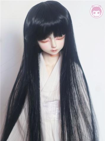 BJD Boy/Girl Wig Black/Pink Long Straight Hair for SD/MSD/YOSD Size Ball-jointed Doll
