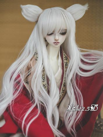 BJD Wig Girl White Long Curly Hair [NO.434] for SD/MSD/YOSD Size Ball-jointed Doll