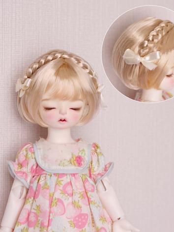 BJD Wig Girl Brown/Gold Short Hair for YOSD/MSD/SD Size Ball-jointed Doll