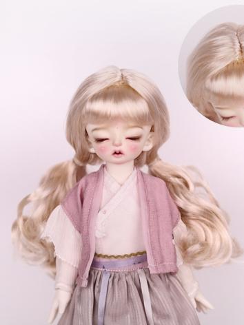 BJD Wig Girl Gold Long Curly Hair for YOSD/MSD/SD Size Ball-jointed Doll