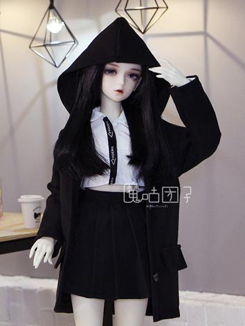 BJD Clothes Girl Green/Black Long Outer Coat for SD16/SD/MSD Ball-jointed Doll