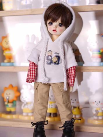 BJD Clothes Girl/Boy White Hoodie for YOSD Ball-jointed Doll