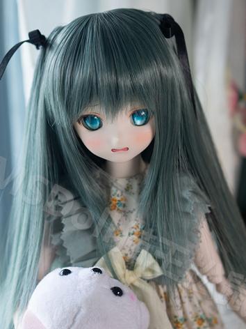 BJD Wig Girl Green Long Straight Hair for SD/MSD Size Ball-jointed Doll