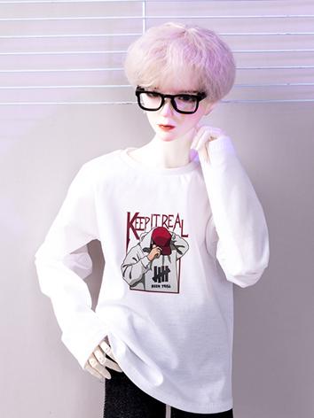 BJD Clothes Black/White T-shirt for MSD/SD/70cm Size Ball-jointed Doll