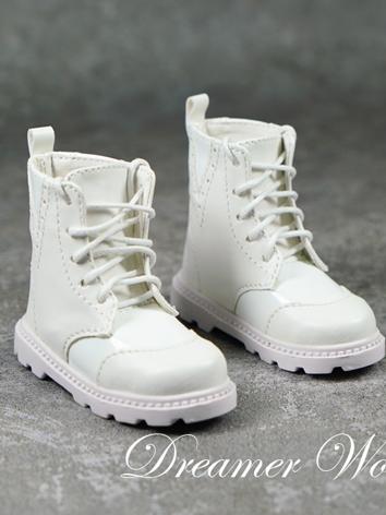BJD Shoes Boy White/Brown/Black Flat Leather Short Boots Leisure Shoes for SD/MSD Size Ball-jointed Doll