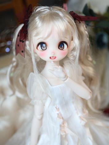 BJD Wig Girl Light Gold/Dark Brown Long Curly Hair for YOSD/MSD/SD Size Ball-jointed Doll