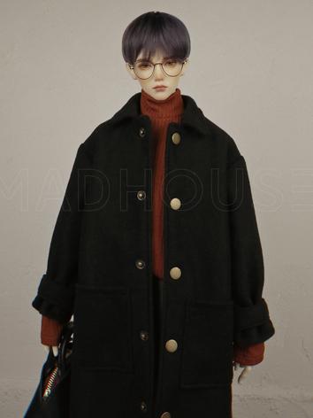 BJD Clothes Boy Black Coat Overcoat Outfit for 70CM Ball-jointed Doll