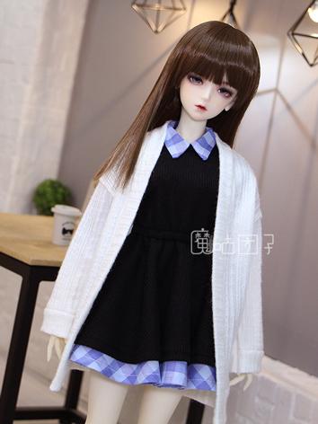 BJD Clothes Girl/Female White Cardigan Long Sweater Coat for MSD/SD/SD16 Size Ball-jointed Doll